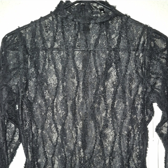 AQUA XXS Black Lace Long Sleeve - Picture 7 of 10